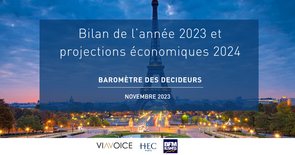 Barometre-des-Decideurs-Viavoice-HEC-Le-Figaro-BFM-Business-Bilan 2023 et projections économiques 2024_Novembre-2023