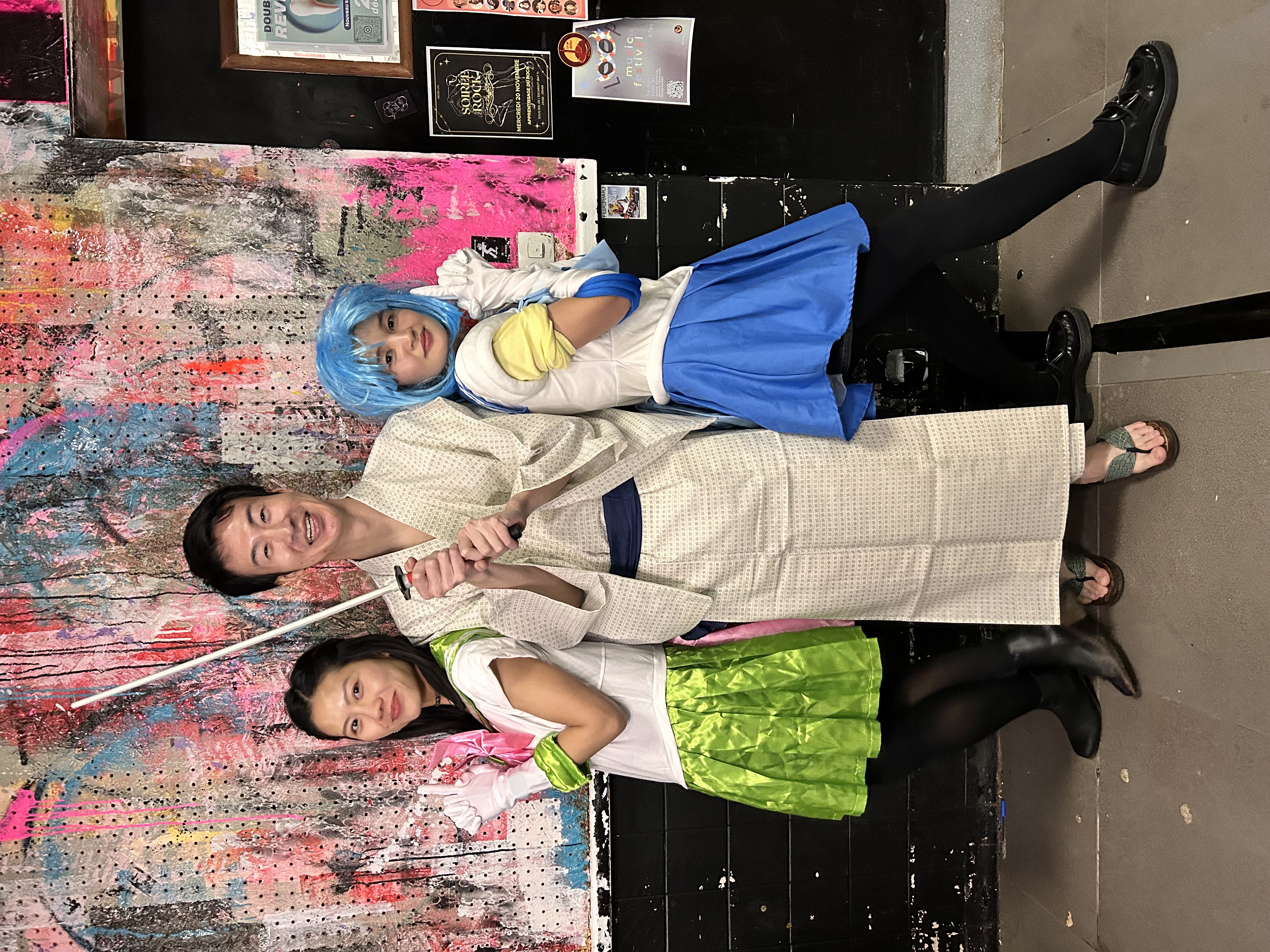 Japanese students dressed in kimono robes at the HEC Paris Japan Night