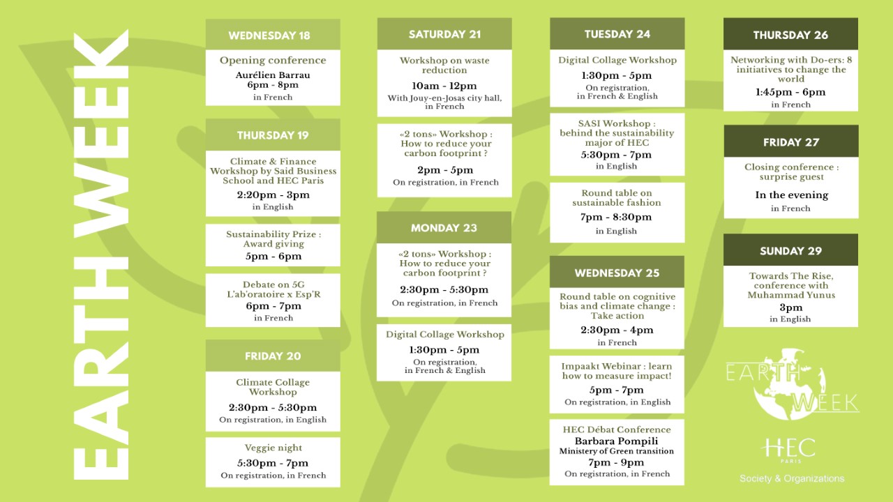 planning final earth week november 2020