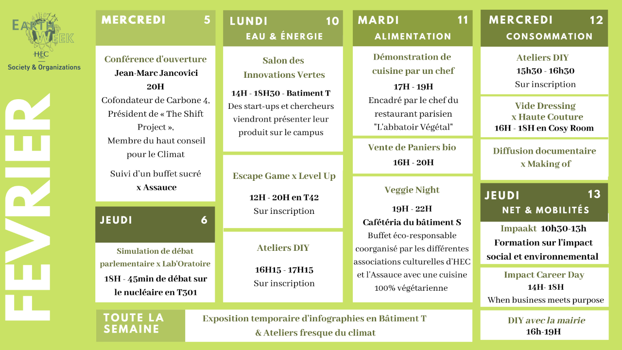 Earth Week programme