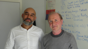 HEC Paris Accounting professors Martinez and Robson in their office