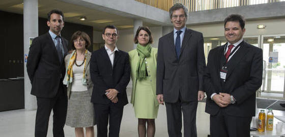 "Eloïc Peyrache (Dean of the HEC Paris Grande Ecole), Gabriella Mazzini (HEC Paris Foreign Affairs department), Rodolphe Durand (SnO Director and Professor of Strategy at HEC Paris), Marie de Carné-Trécesson (Ambassador-at-large for Biothics and CSR, Ministry of Foreign Affairs), Giandomenico Magliano (Italian Ambassador to France), Maurizio Zollo (Golden Academic Director and Professor of Strategy at Bocconi University)"